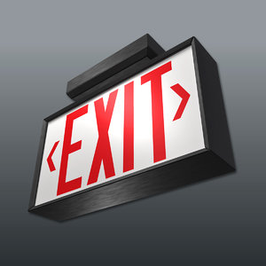 emergency exit sign 3d model