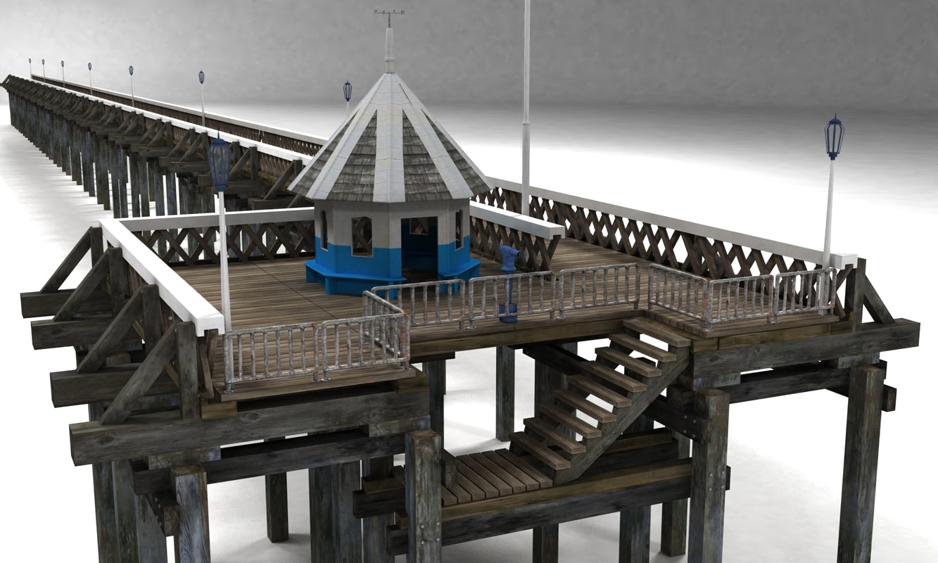 3d wooden pier model
