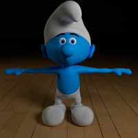 3d model mushroom house smurf