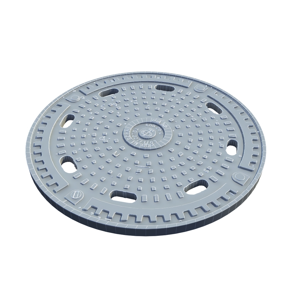 3d model metal rusty sewer lid