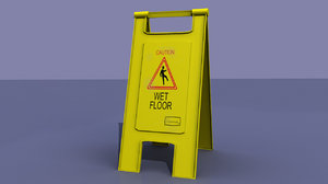 3d wet floor sign