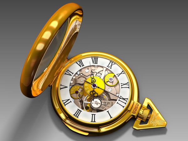 pocket watch 3d max