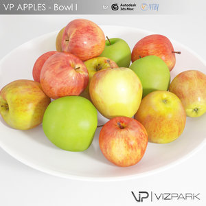 3d apples fruit realistic