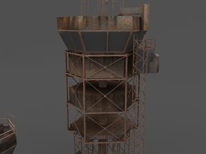 rusty control towers 3d model