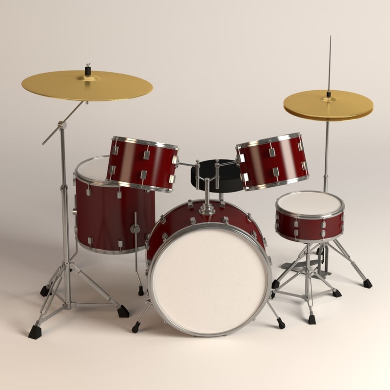 drumkit drum 3d 3ds