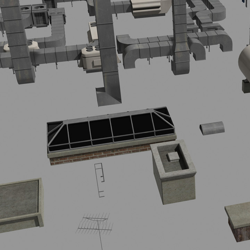 3d roof elements model
