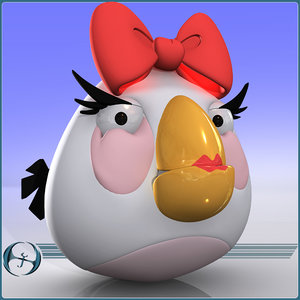 female angry bird 3d max
