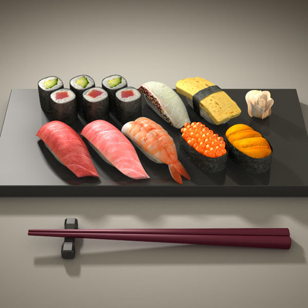 sushi japanese 3d model
