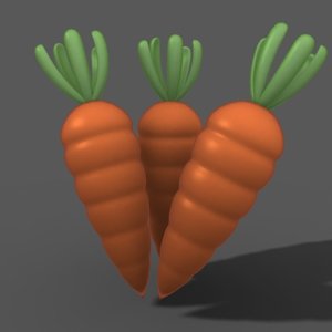 maya cartoon style carrot