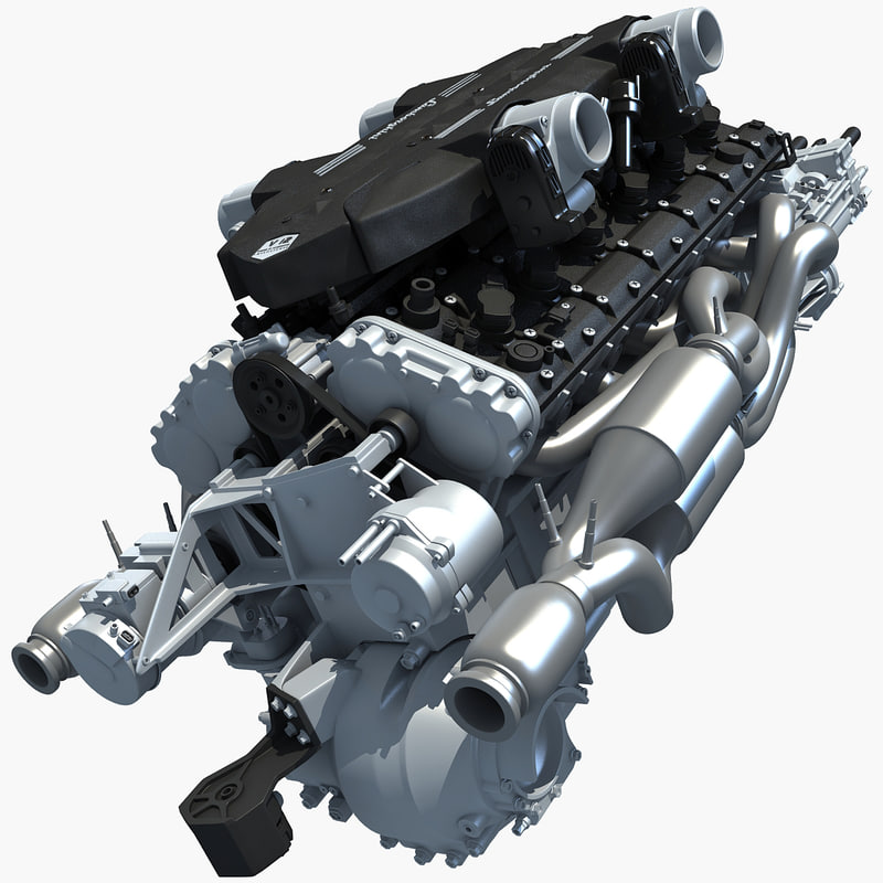 3d 6 v12 lamborghini engine