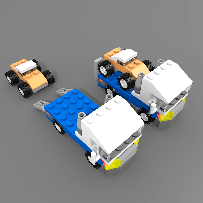 lego flatbed truck 3d model