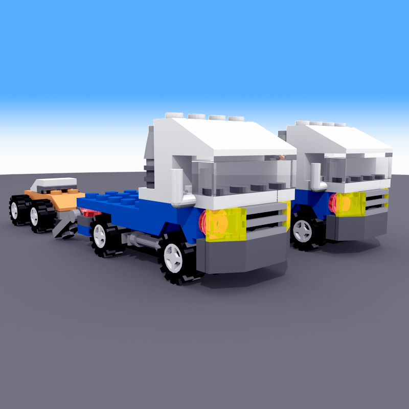 lego flatbed truck 3d model