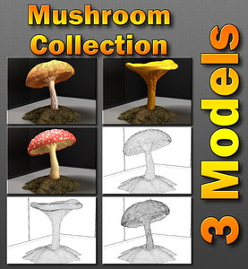 mushrooms 3d model