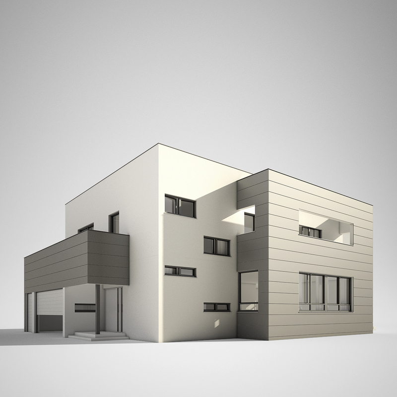 3d modern contemporary house