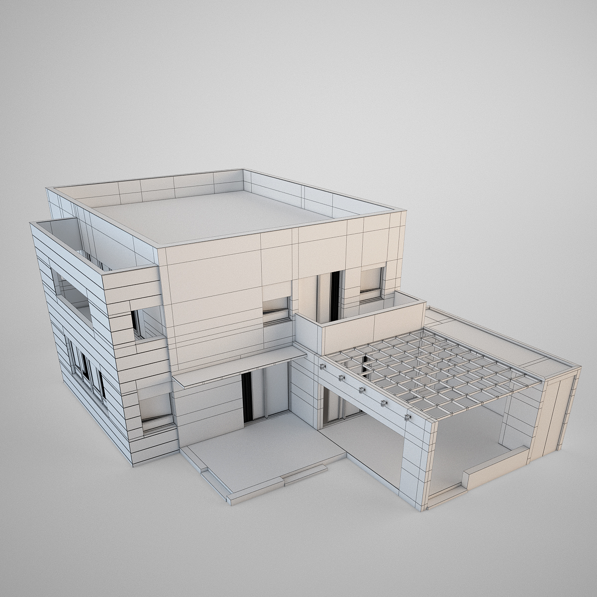 3d modern contemporary house