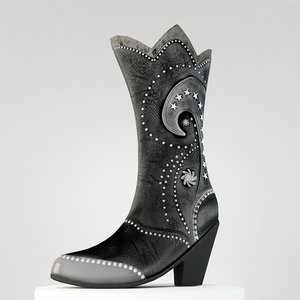 3d model female leather boots