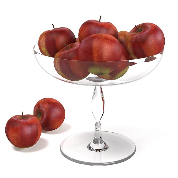 Red Apple Glass 3d Model