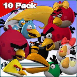 angry birds 10 pack 3d model