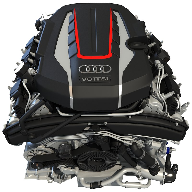 3d model audi s8 tfsi v8 engine