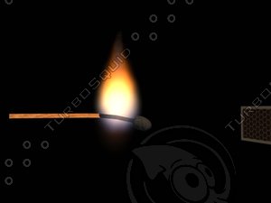 3d model matchstick flame