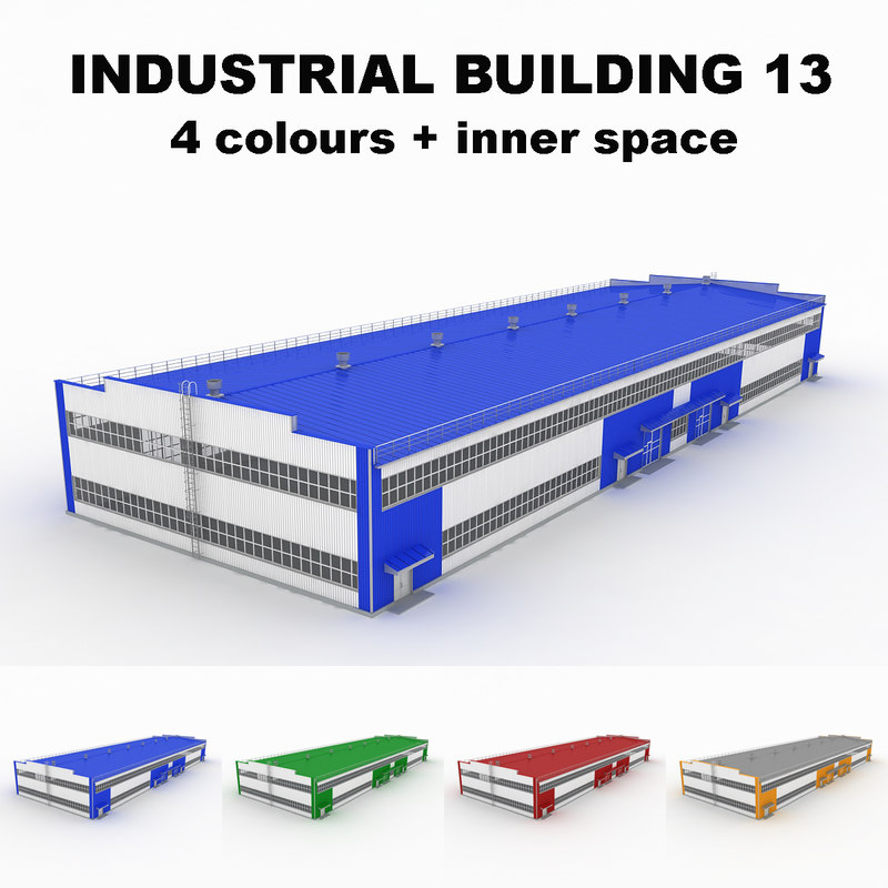 3d model large industrial building 13
