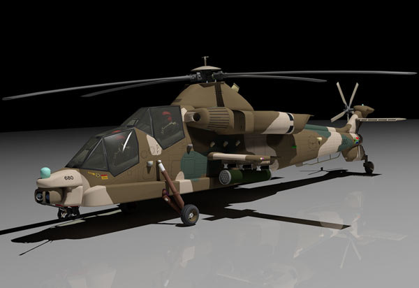 Rooivalk Helicopter Attack 3d Model