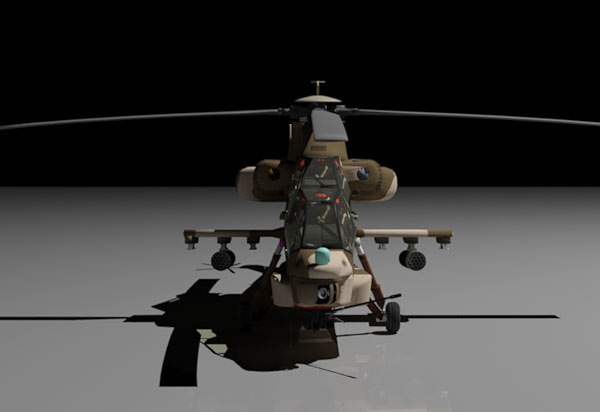 rooivalk helicopter attack 3d model