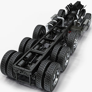 3d truck chassis completely model