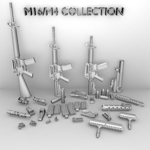 3d model m16a3 m4 accessories m16 m203
