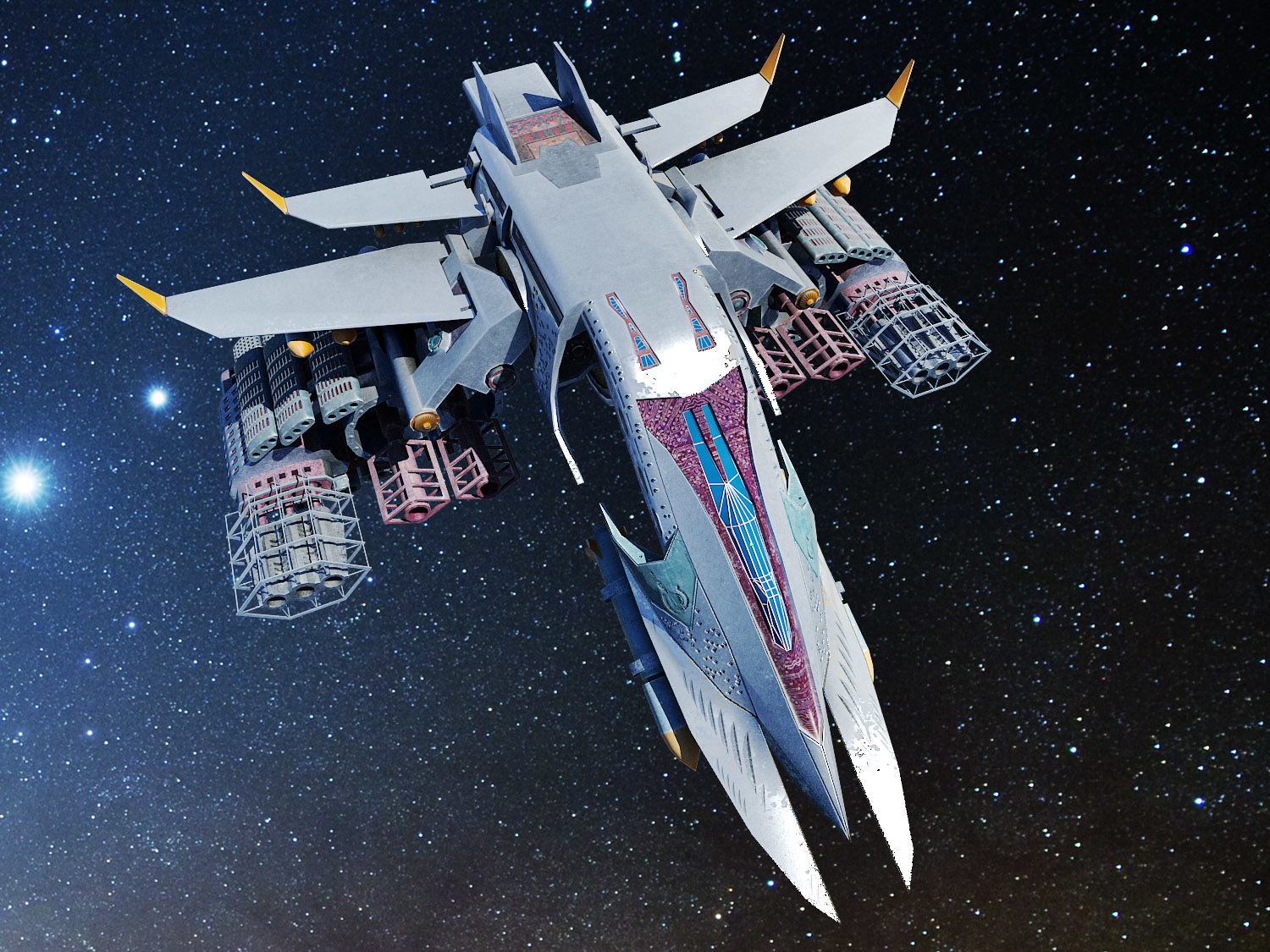 3d sci fi spacecraft model