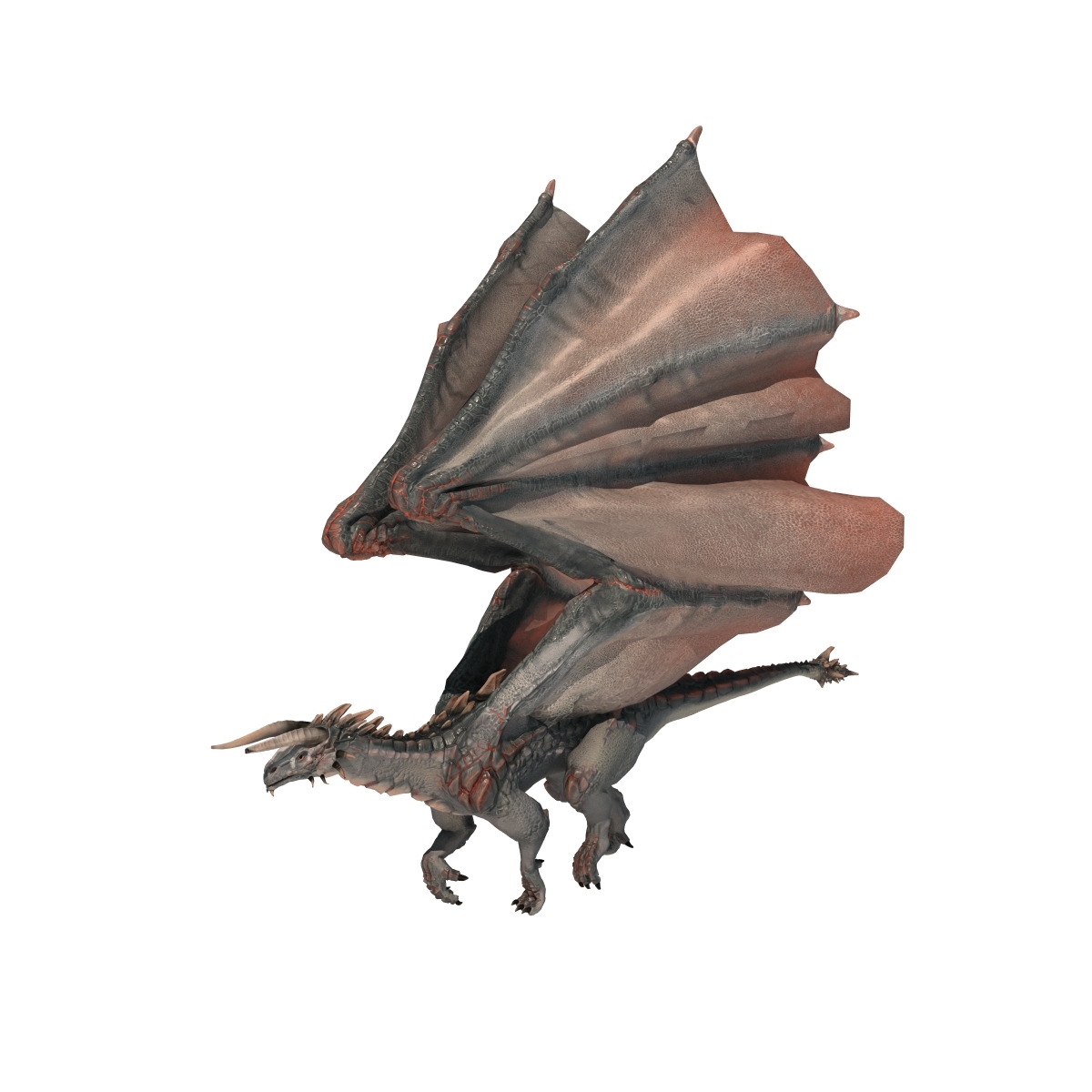 3d model realistic volcano dragon rigged