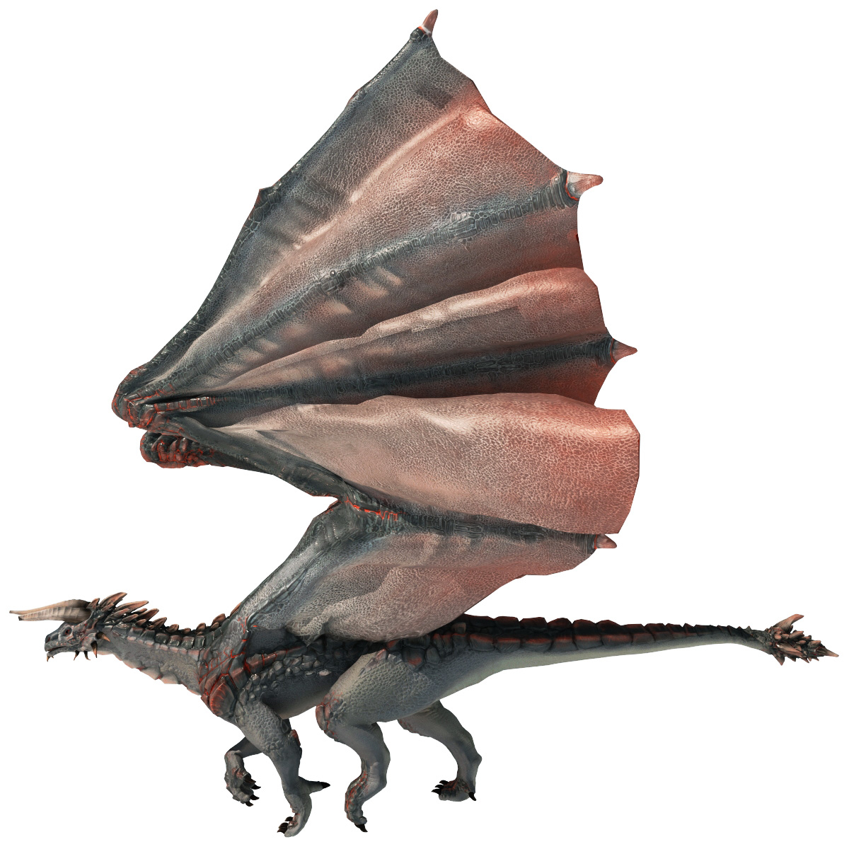 3d model realistic volcano dragon rigged