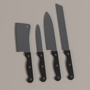 3d 3ds kitchen knives