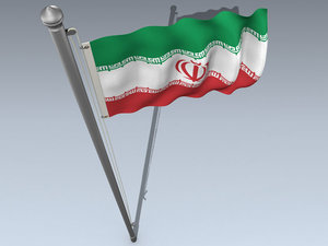 3d official flag iran model