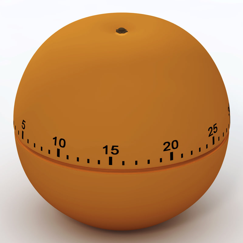 3d kitchen timer orange model