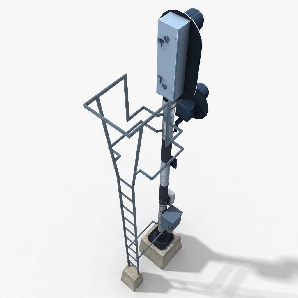 3d railway traffic light model