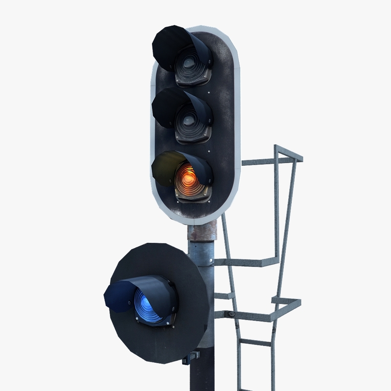 3d railway traffic light model