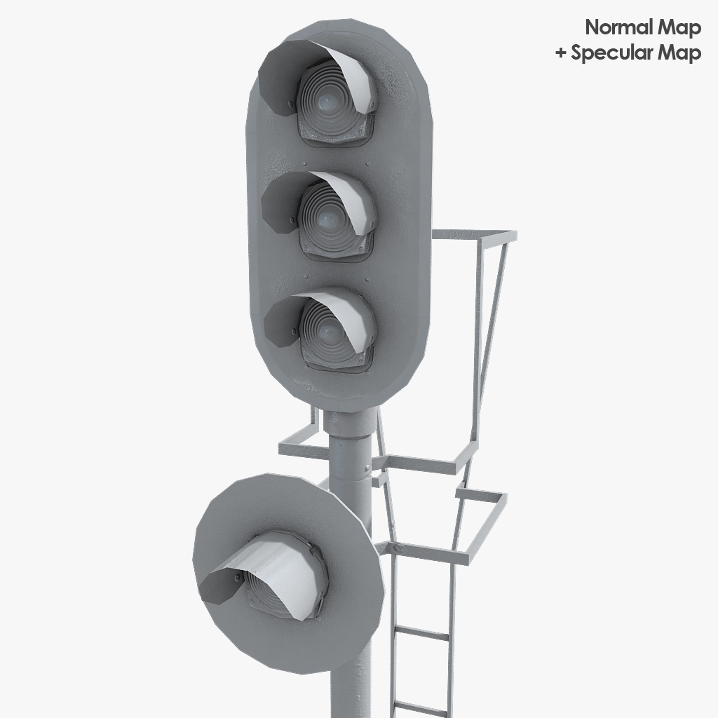 3d railway traffic light model