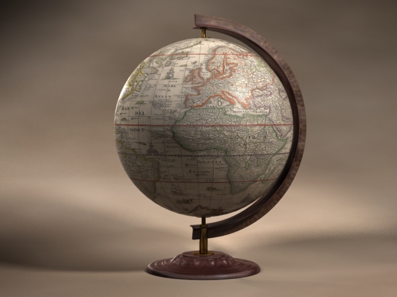 3d vintage globe model