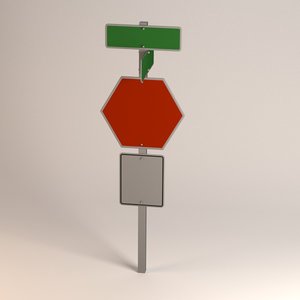 traffic sign 3d 3ds
