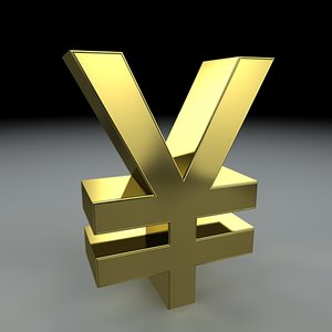 yen symbol 3d model
