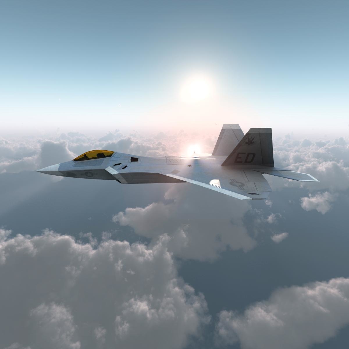 3d realistic f-22 raptor v2