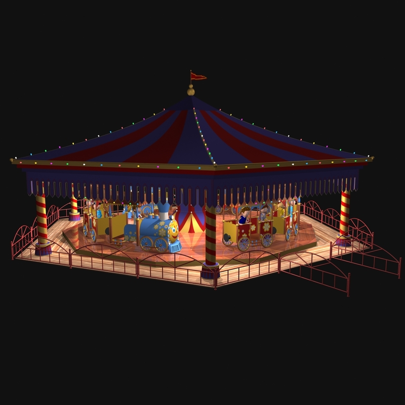 carousel trains 3d model