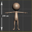 3d model of rigged biped