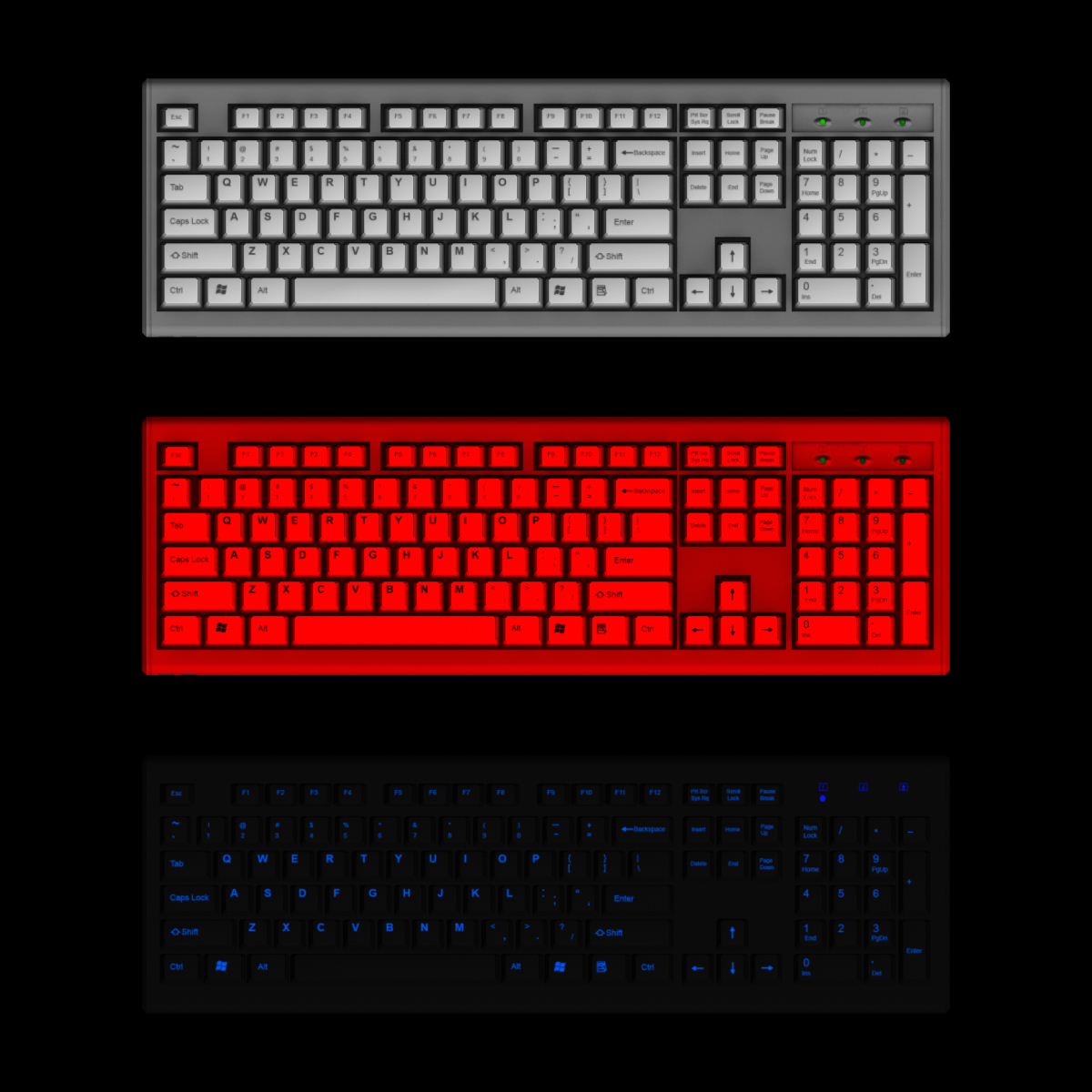 keyboard pack 3d obj