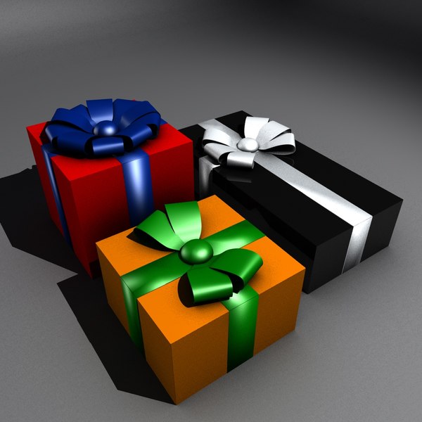 3d model of open able gift box