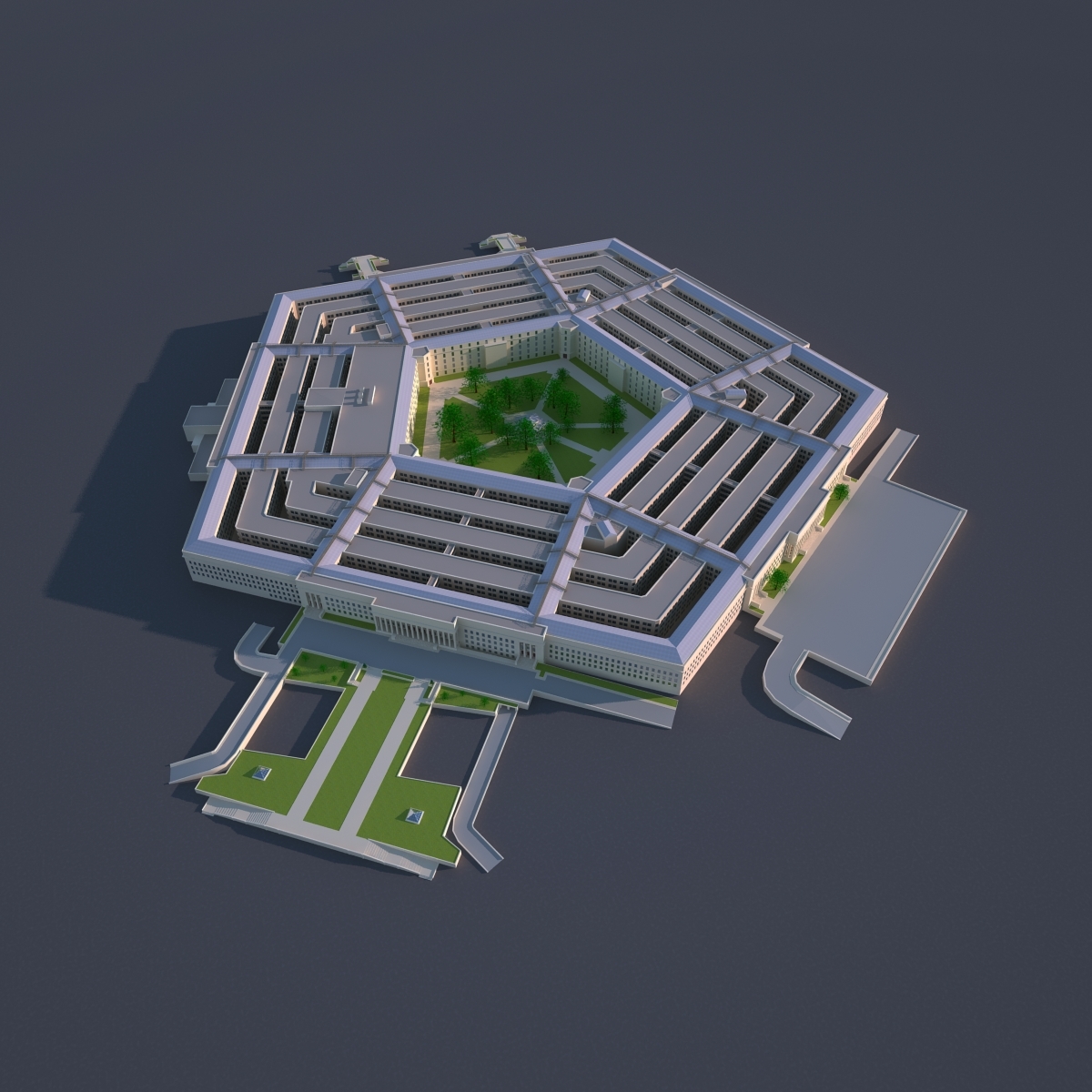 3d pentagon landmark