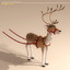 3d santa claus reindeers