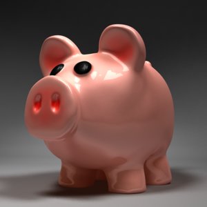 3d pig cartoony model