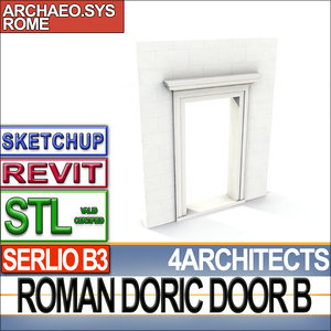 3d model roman doric door stl